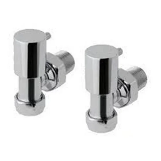 Eastbrook Minimalist Radiator Valves Angled (pair) Chrome product image - Image 1