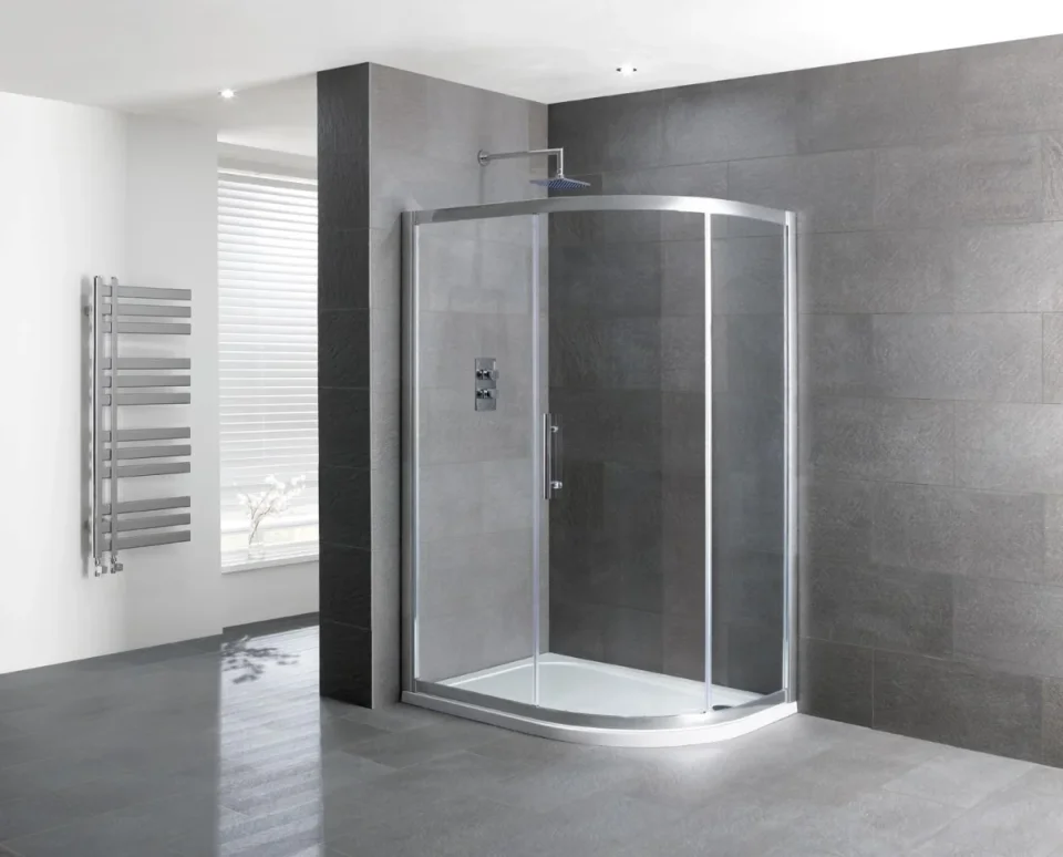 Eastbrook Volente 1200x900 Single Door Offset Quad Chrome product image - Image 1