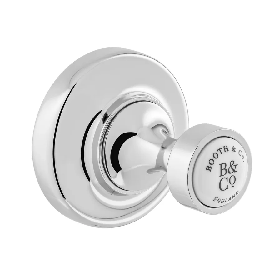 Booth & Co. Robe Hook Chrome & White product image - Image 1