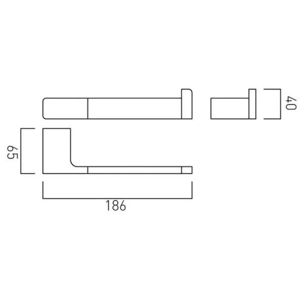 Vado Shama Paper Holder Wall Mounted Chrome technical drawing - Image 3