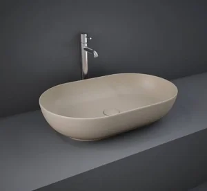 Rak Feeling 55cm Oval Counter Top Wash Basin In Matt Cappuccino