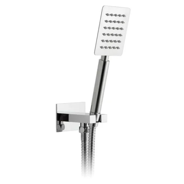 Vado Aquablade Single Function Square Mini Shower Kit With 150cm Shower Hose And Bracket With Integrated Outlet Chrome product image - Image 1
