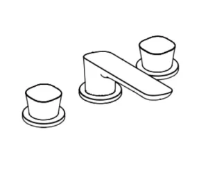 Ava Purity 3 Hole Deck Mounted Bath Mixer - Polished Stainless Steel