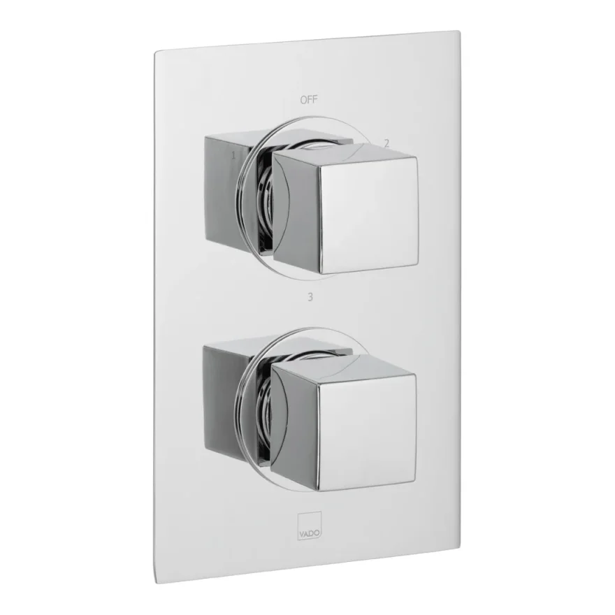 Vado Dx Mix 3 Outlet 2 Handle Concealed Thermostatic Valve Chrome product image - Image 1