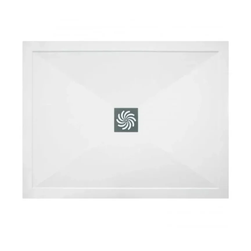London Showers  Symmetry Slim 25 900 x 800mm Tray & Waste - White product image - Image 1