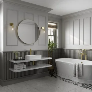 Hib Trim Round 60 (brushed Brass Frame) Mirror 60cm X D2.5cm