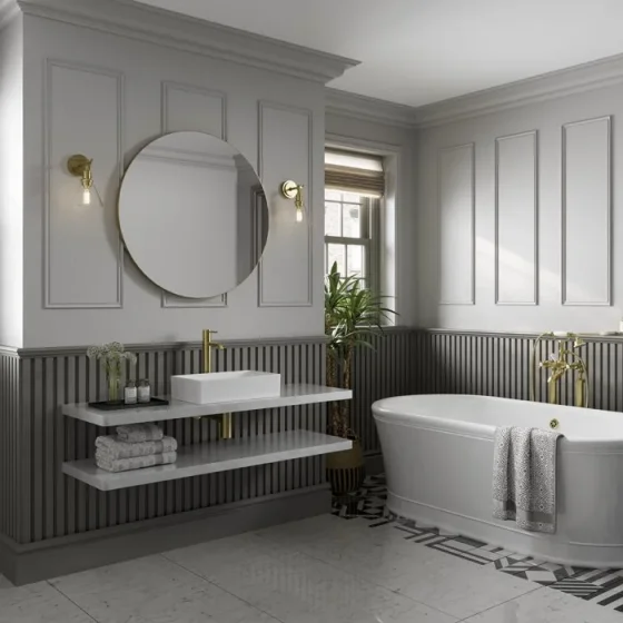 Hib Trim Round 60 (brushed Brass Frame) Mirror 60cm X D2.5cm product image - Image 1