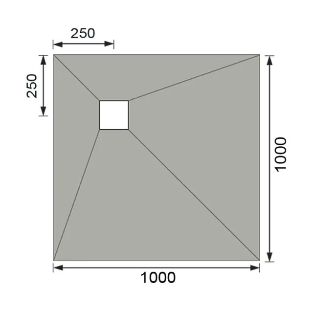 Abacus Elements Shower Tray 10x10 Corner technical drawing - Image 2