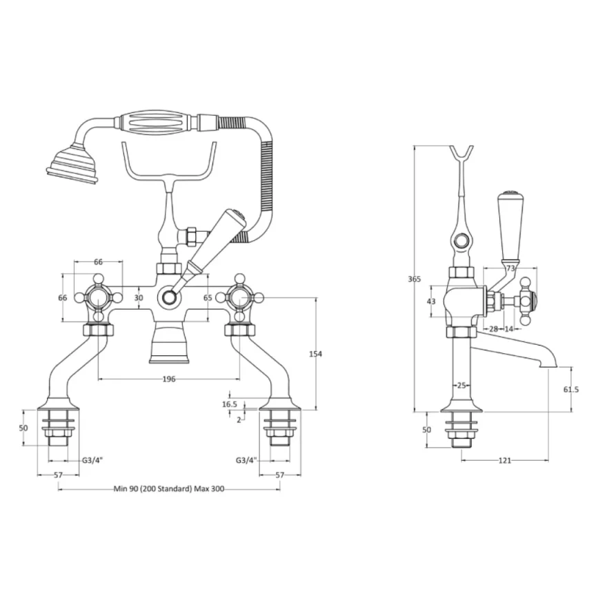 Bc Designs Victrion Crosshead Deck Mounted Bsm Brushed Copper detail view - Image 3