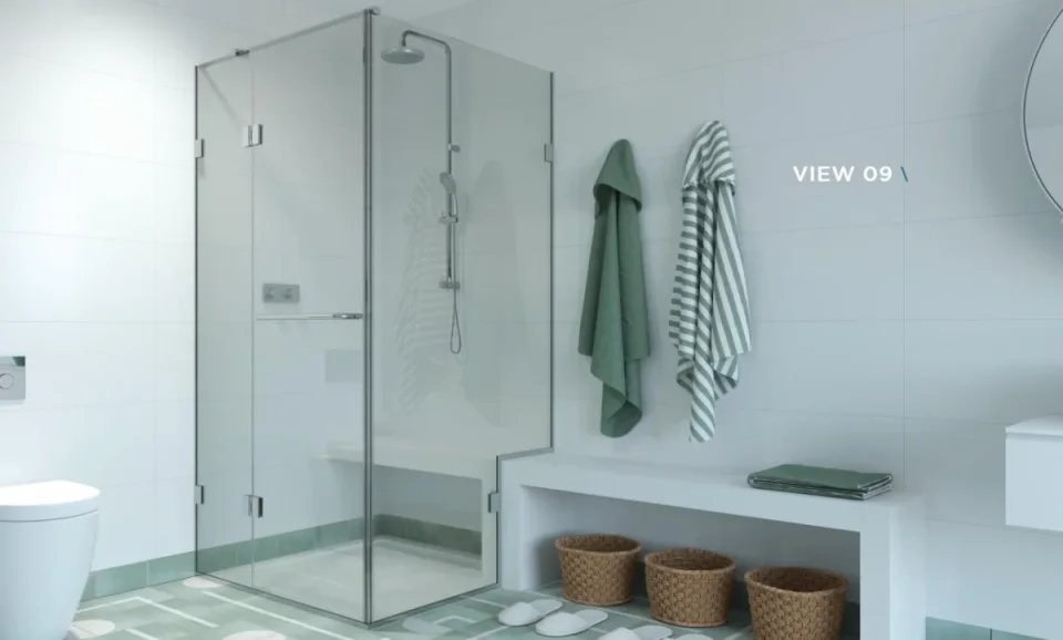 Shower Lab View 09 Standard-inline Panel + Door + Return Panel 768-788 X 969-989 X 2000 product image - Image 1