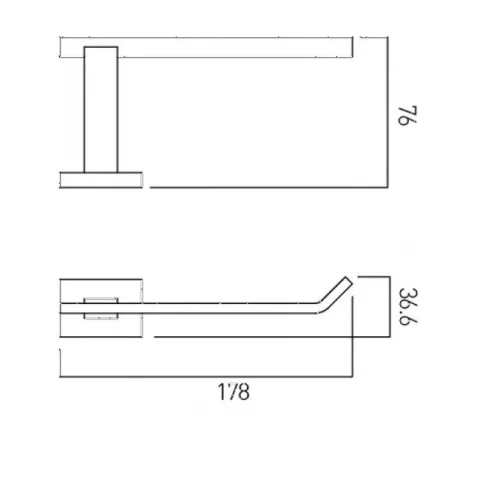 Vado Life Paper Holder Wall Mounted Chrome technical drawing - Image 3