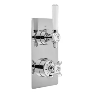Booth & Co. 1 Outlet, 2 Handle Concealed Thermostatic Valve Chrome & White