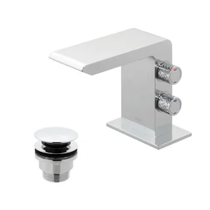 Vado Omika Mini Mono Basin Mixer With Universal Waste Chrome