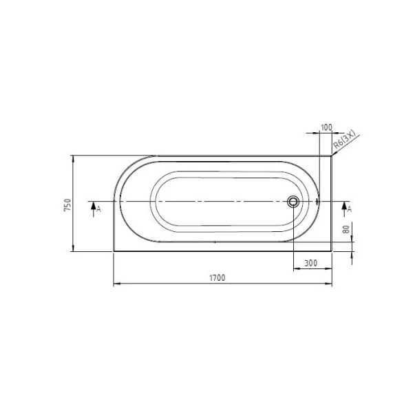 Bc Designs Ancorner 1700 X 750 Right Handed White