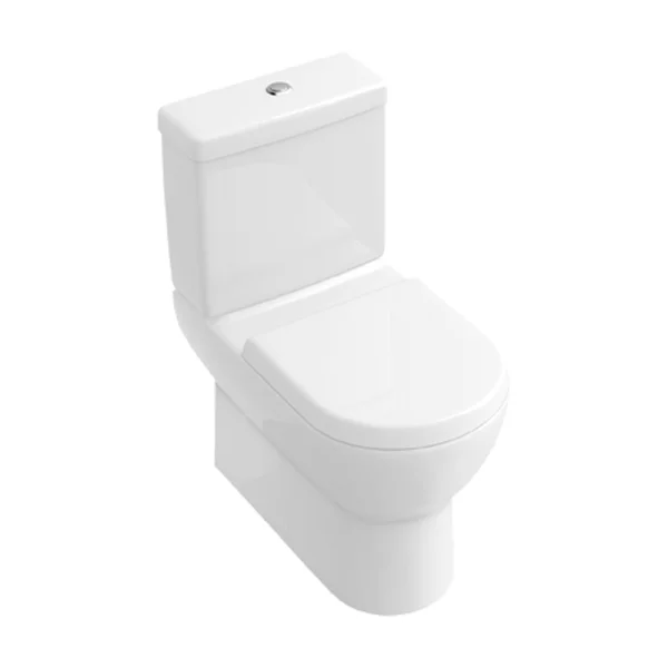 Abacus Simple Flat-to-Wall Close Coupled Toilet Pan & Dual Flush Cistern White
