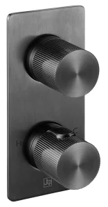 Just Taps Evo Thermostatic Concealed 2 Outlet Shower Valve Brushed Black