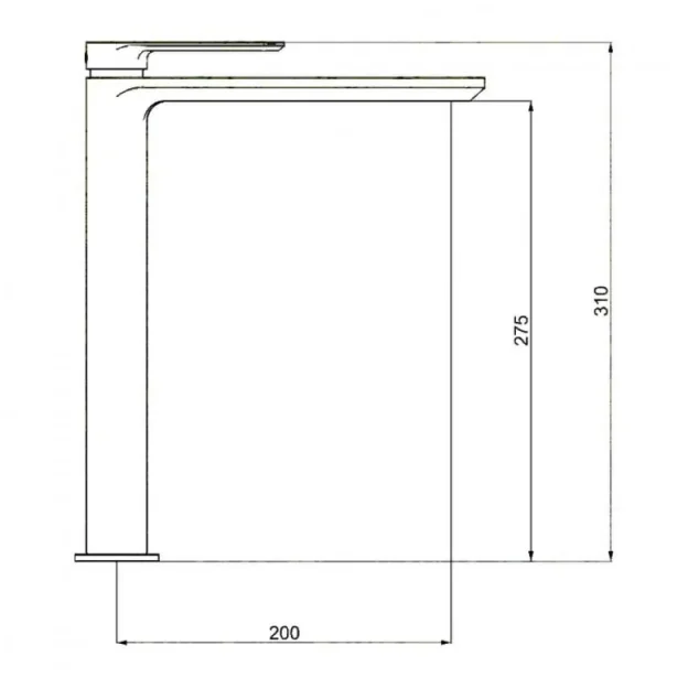 Crosswater Pier Tall Basin Monobloc No Waste Deck Mounted Chrome technical drawing - Image 2