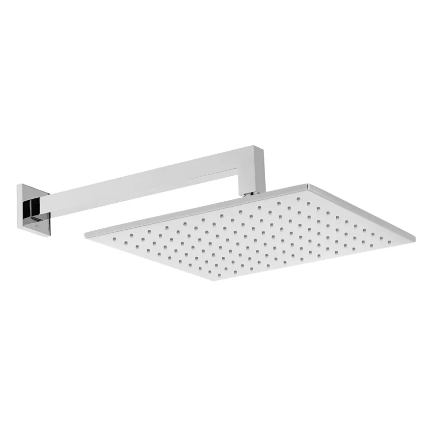 Vado Nebula 300mm Square Single Function Shower Head With Arm Chrome product image - Image 1