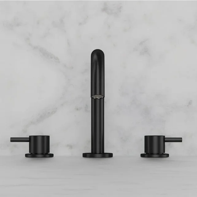 Crosswater Mpro Basin 3 Hole Set Deck Mounted Matt Black detail view - Image 2