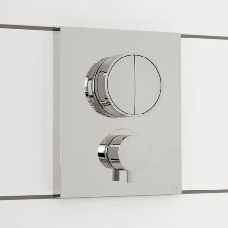 Crosswater Crossbox Push Mpro 2 Outlet Trim & Levers Chrome detail view - Image 2