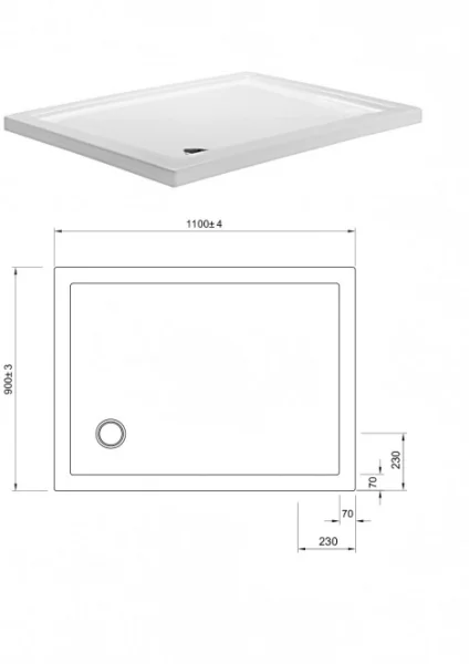 Crosswater Rectangular Shower Tray 900 x 1100 35mm