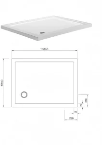 Crosswater Rectangular Shower Tray 900 X 1100 35mm
