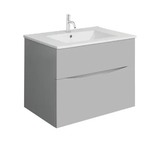 Crosswater Glide II 700mm Wall Mounted 2 Drawer Vanity Unit Storm Grey Matt product image - Image 1