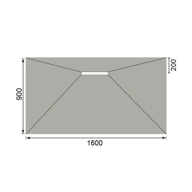 Abacus Elements Linear 300 Level Access Tray 16x9 Offset technical drawing - Image 2