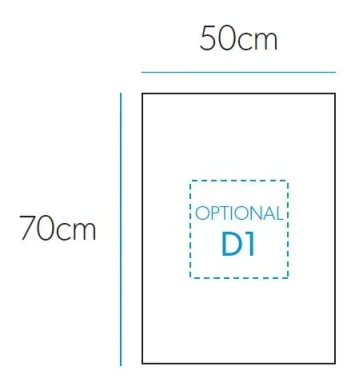 Hib Joshua Mirror H70 X W50cm technical drawing - Image 2