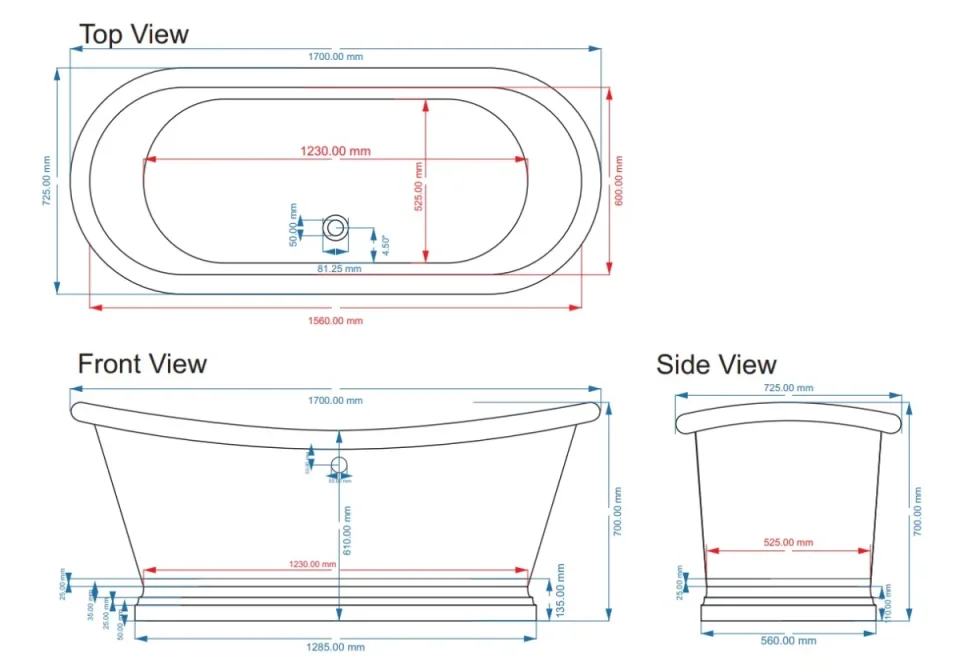 Bc Designs 1700 Antique Bath Nickel Inner Antique Copper/nickel detail view - Image 2