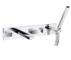 Just Taps Athena 5 Hole Wall Mounted Bsm With Kit Chrome