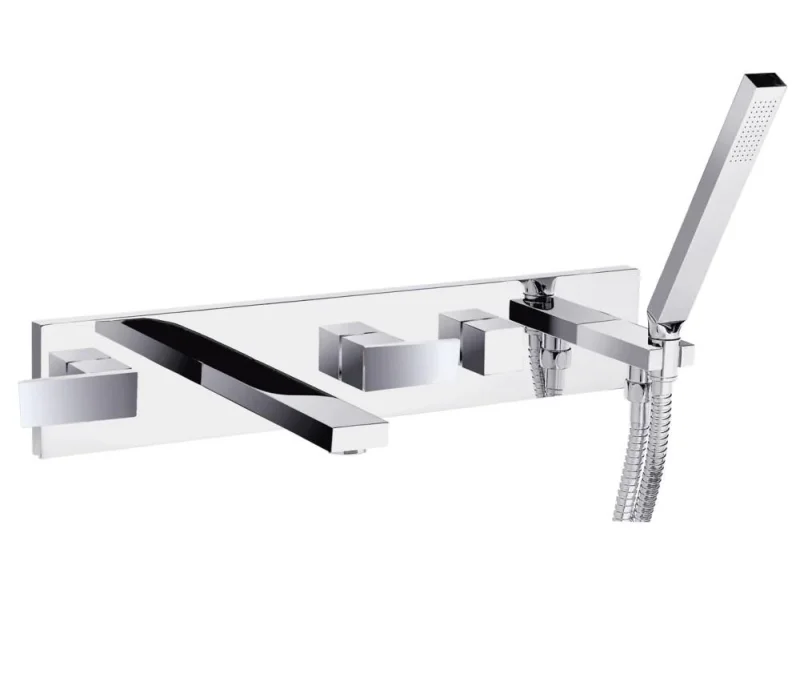 Just Taps Athena 5 Hole Wall Mounted Bsm With Kit Chrome product image - Image 1