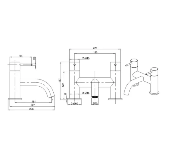 Crosswater Mpro Bath Filler Deck Mounted Chrome detail view - Image 3