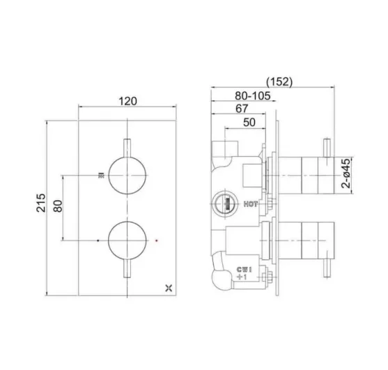 Crosswater Mpro 2 Handle Trimset (must Be Paired With Wlbp25x3r+) Matt Black detail view - Image 3