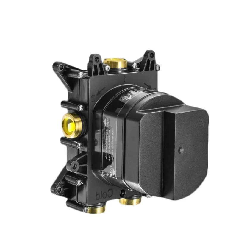 Crosswater Crossbox Push Mpro 2 Outlet Trim & Levers Brushed Brass detail view - Image 4