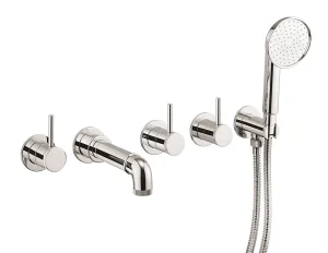 Crosswater Mpro Industrial 5 Hole Bath Filler With Spout & Handset Chrome