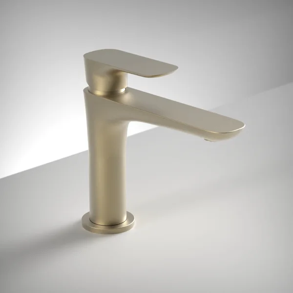 Ava Purity Deck Mounted Basin Mixer Monobloc - Brushed Brass