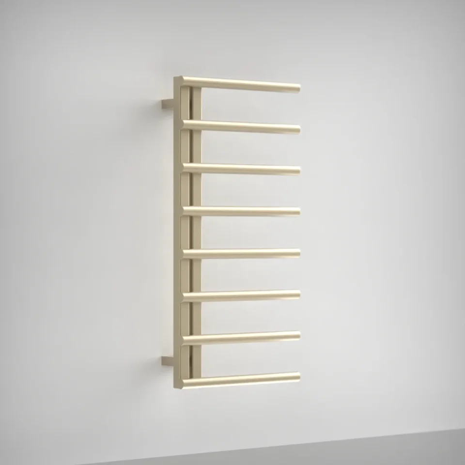 AVA Purity 1000 x 500mm Brushed Brass PVD Stainless Steel Towel Rail product image - Image 1