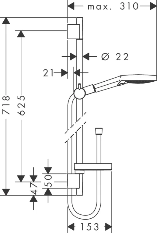 Hansgrohe Rd Sel.s120 3j Pow.rain/u's P.65 Chrome detail view - Image 2