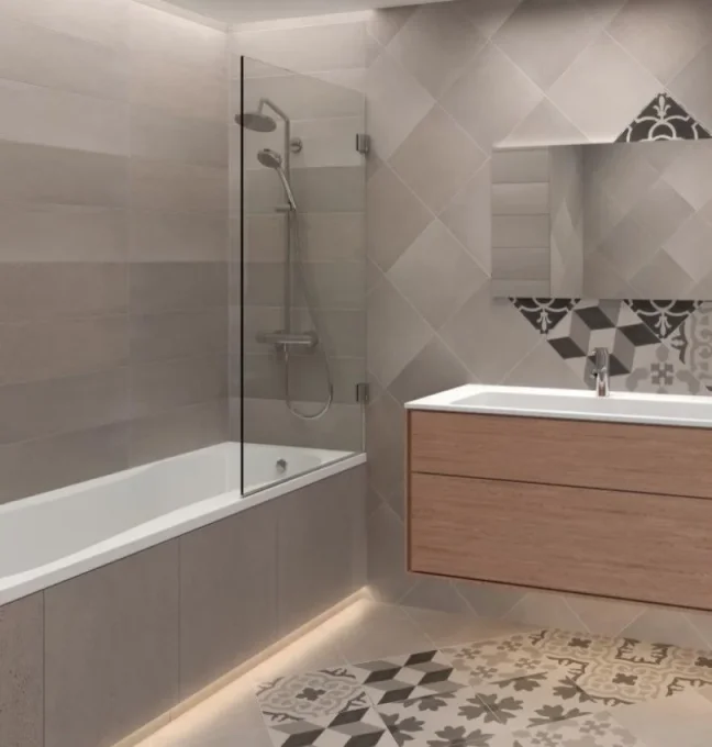 Shower Lab View 18 Standard-hinged Bath Screen 700 X 1500 product image - Image 1