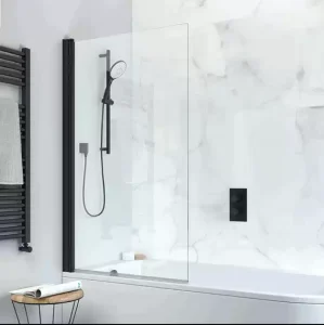Crosswater Design 8 Single Panel 8mm Bath Screen 850mm Matt Black