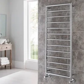 Vogue Smooth Towel Radiator Heating Only - Chrome 800X500 detail view - Image 3