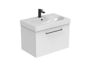 Saneux Austen 72cm 1 Drawer Wall Mounted Unit - Matte White