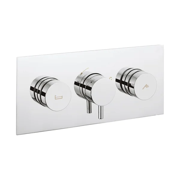 Crosswater Dial Kai Lever Thermostatic Bath Valve with 2 Way Diverter Chrome
