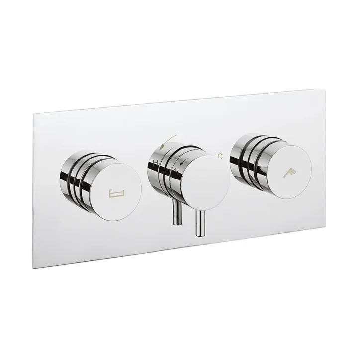 Crosswater Dial Kai Lever Thermostatic Bath Valve With 2 Way Diverter Chrome product image - Image 1