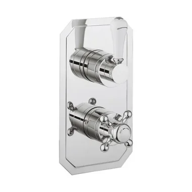 Crosswater Belgravia 2 Handle Trimset (must Be Paired With Wlbp1500rc+) Chrome White Lever product image - Image 1