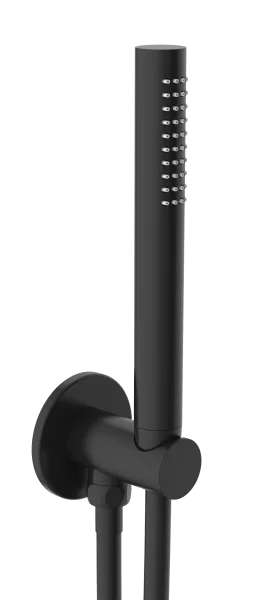 Just Taps Vos Round Wateroutlet With Hose And Handshower Matt Black