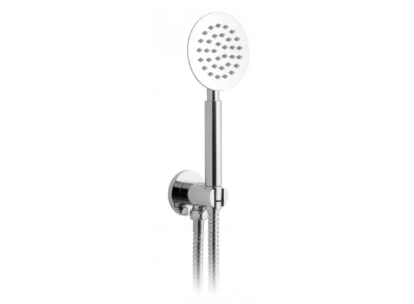 Vado Aquablade Round Single Function Mini Shower Kit With 150cm Shower Hose And Bracket With Integrated Outlet Chrome detail view - Image 2