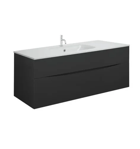 Crosswater Glide Ii 2 Drawer Basin Unit 1000 Matt Black detail view - Image 6