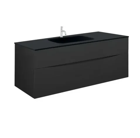 Crosswater Glide Ii 2 Drawer Basin Unit 1000 Matt Black detail view - Image 7